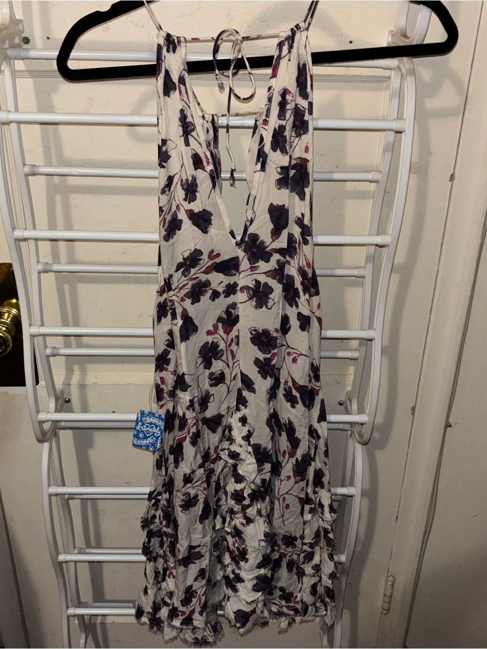 Free People Floral V-Neck Tiered Dress Boho Hippie Cottagecore